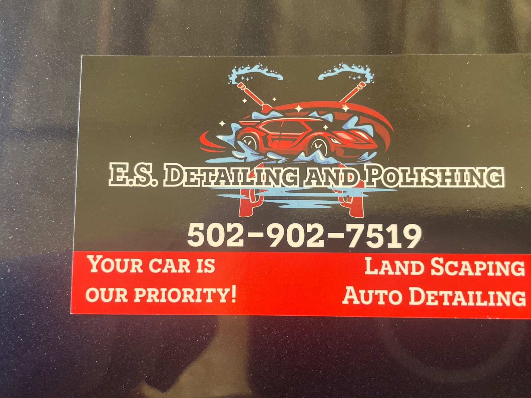 E.S. Detailing and Polishing business card
